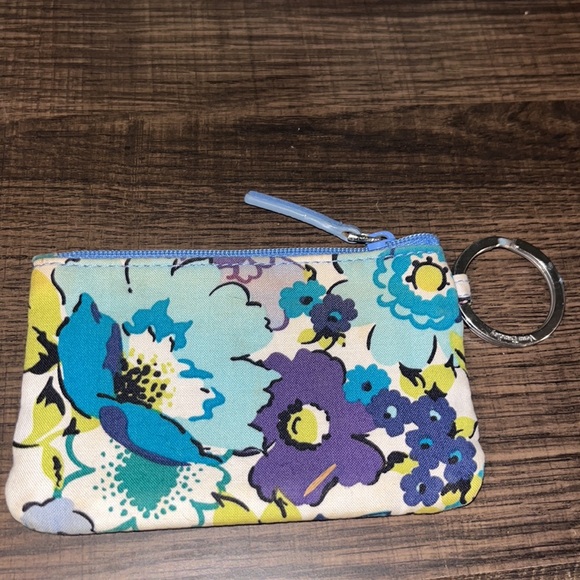 Vera Bradley Bundle Blueberry Blossom Crossbody, Wristlet , ID Key Chain Bags - Picture 7 of 16